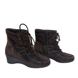 Women’s Aerosoles Brown Tor Guide Wedge Side Zip Booties 5 1/2
